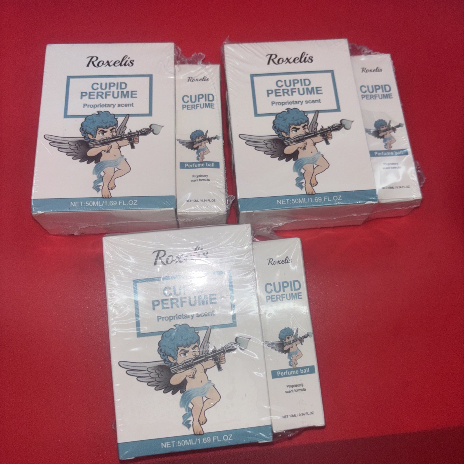 Lot of 3 Roxelis Cupid Glamour Men Perfume 50ml Pheromone Cologne New Lot of 3 Roxelis Cupid Glamour Men Perfume 50ml Pheromone Cologne New
