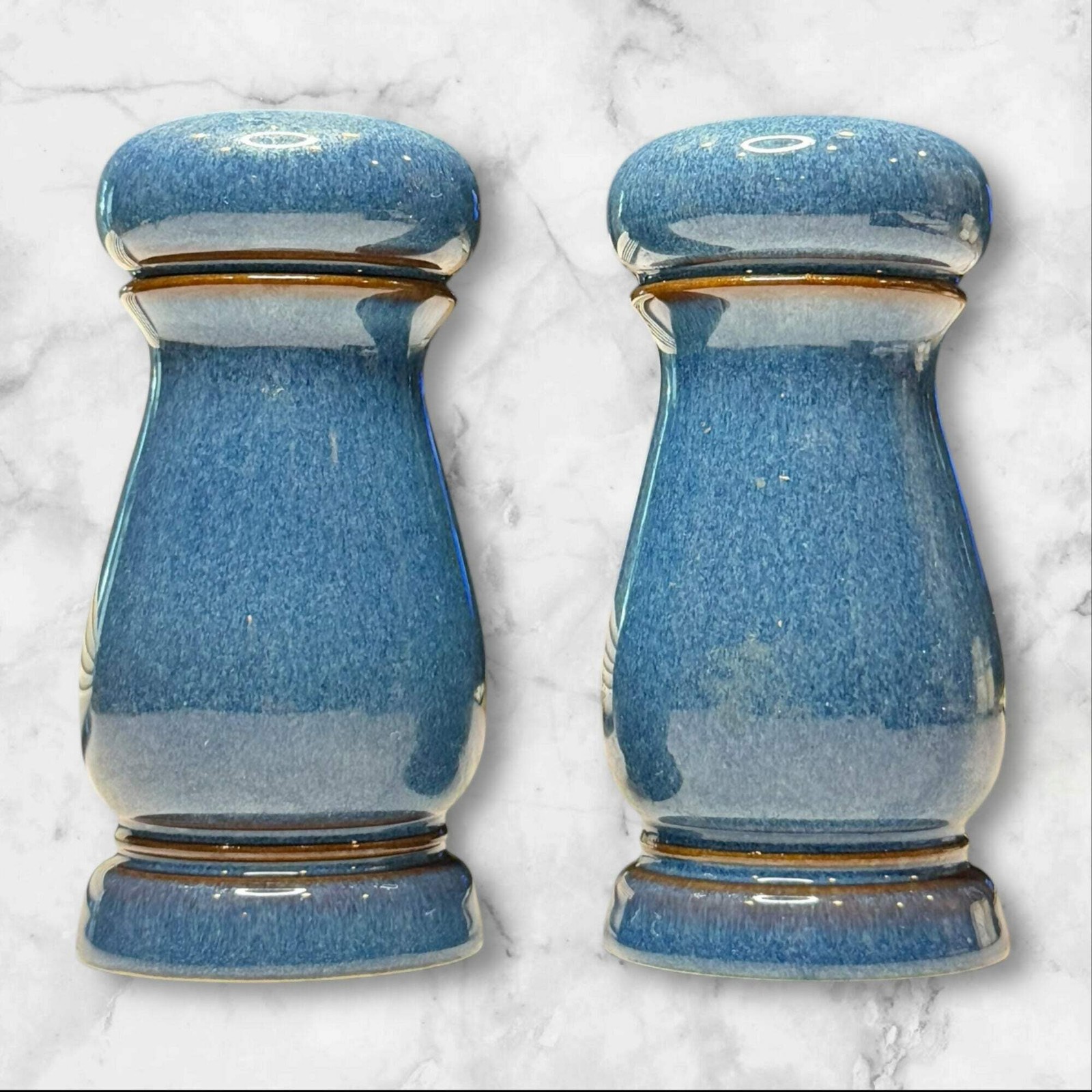 Denby Imperial Blue Salt & Pepper Shaker Set | Stoneware | Excellent Conditio