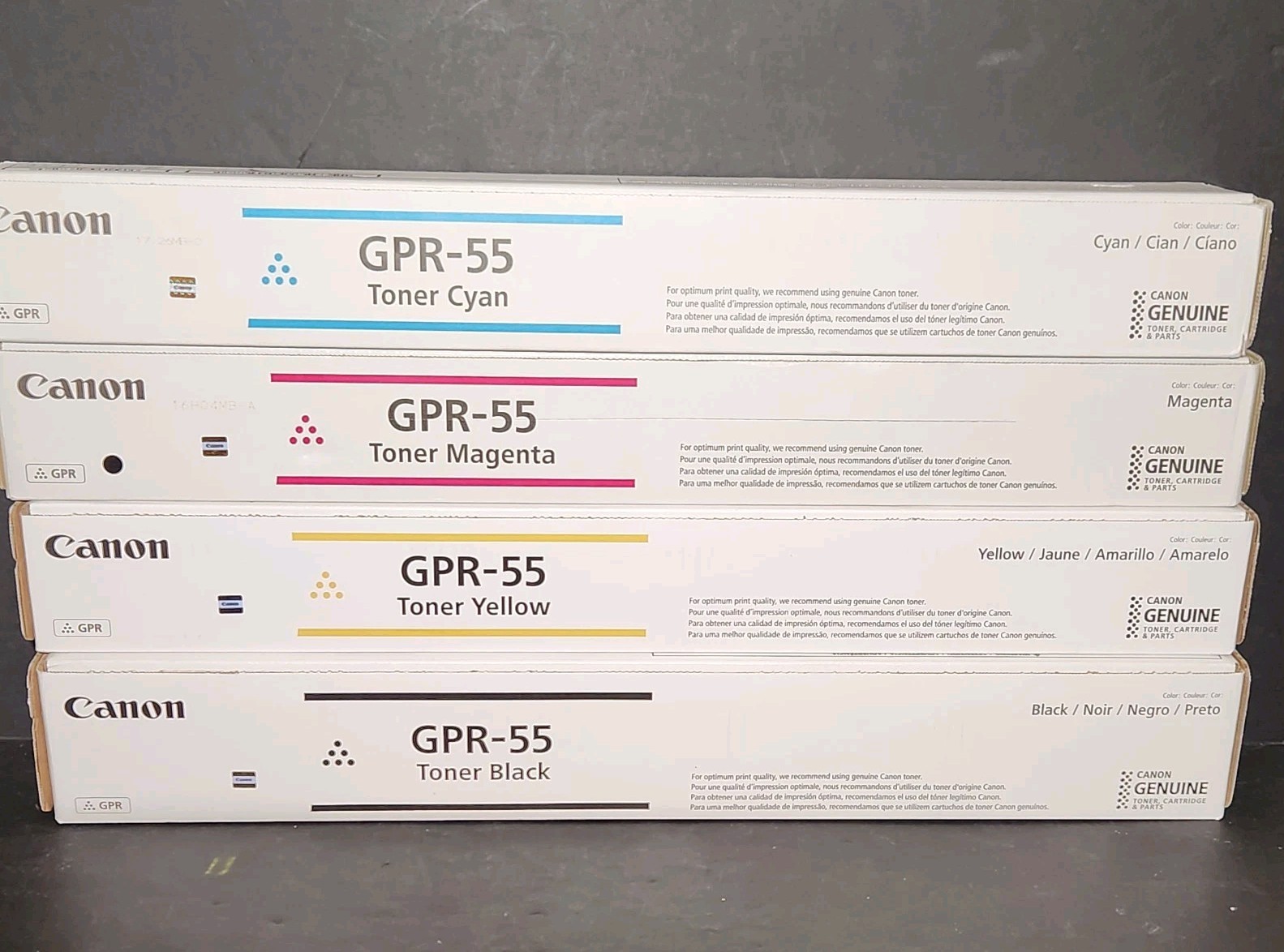 CANON GPR-55 Toner Cartridge Set Black Cyan Magenta Yellow C5535i C5540i CANON GPR-55 Toner Cartridge Set Black Cyan Magenta Yellow C5535i C5540i