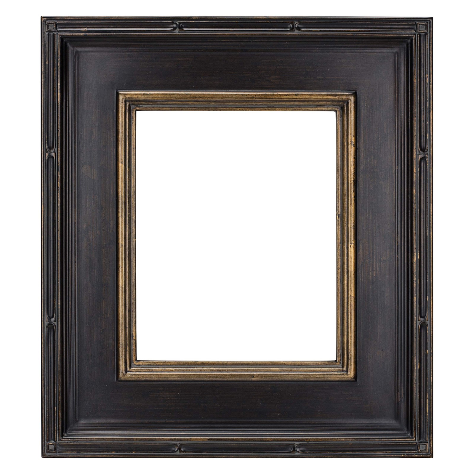 Museum Plein Aire Ornate Picture Frame 12x16 Antique Black Gold - Open Back No