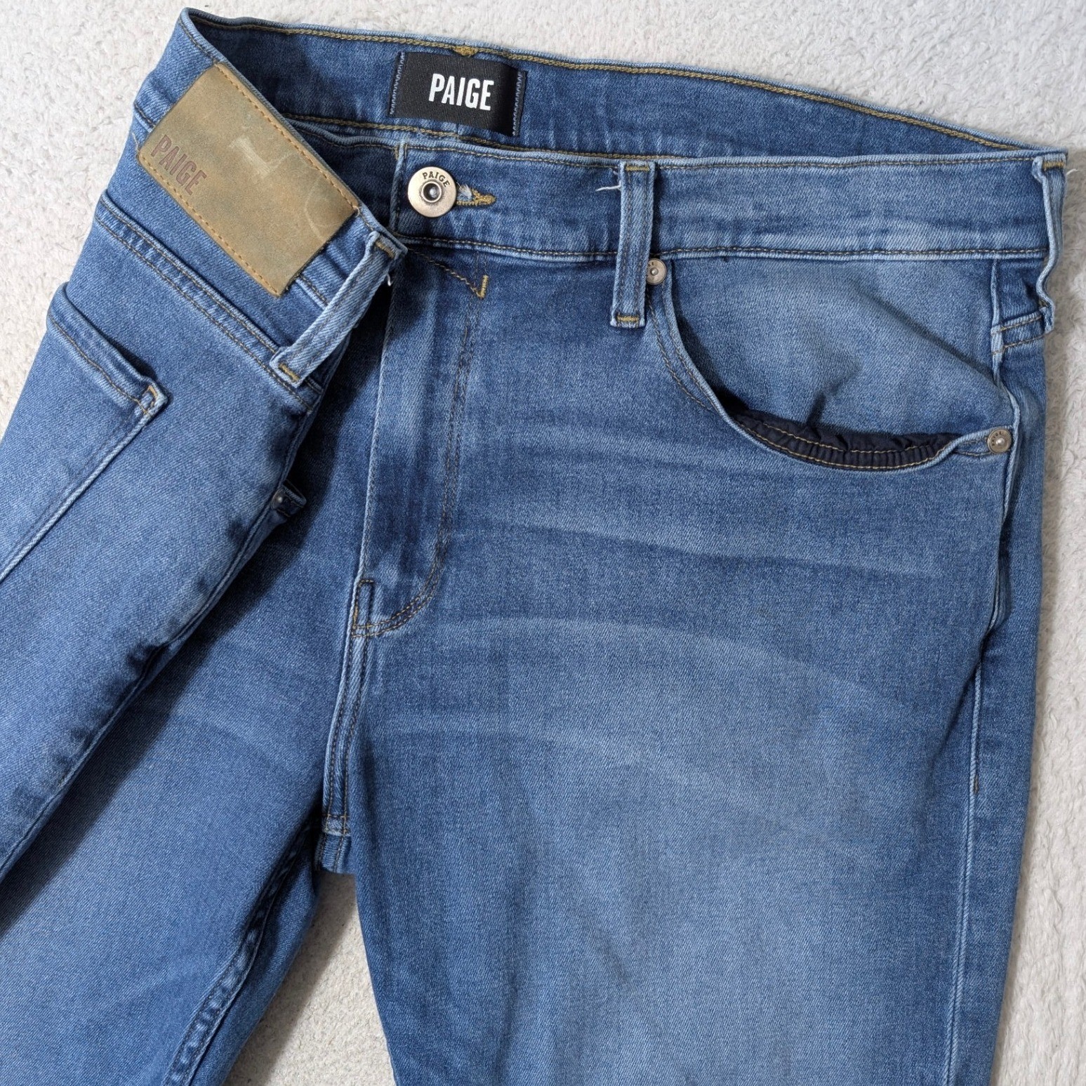 PAIGE Federal Jeans Mens 36/30 Blue Cartwright Slim Straight Stretch