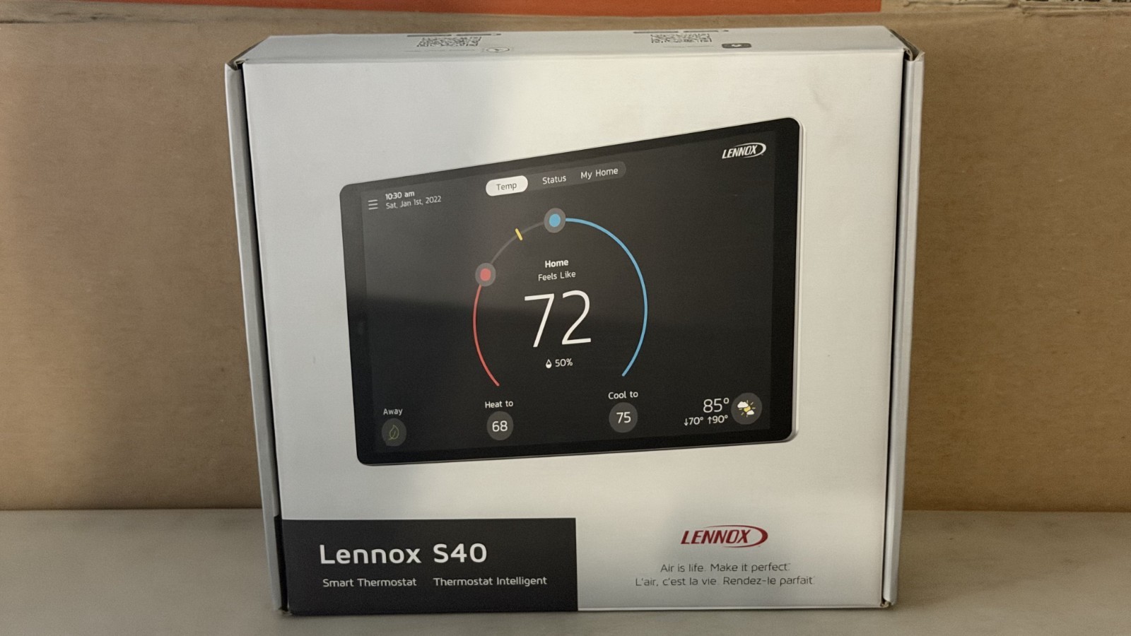 Lennox S40 Smart Thermostat Touchscreen - 22V24 - Part #108296-01