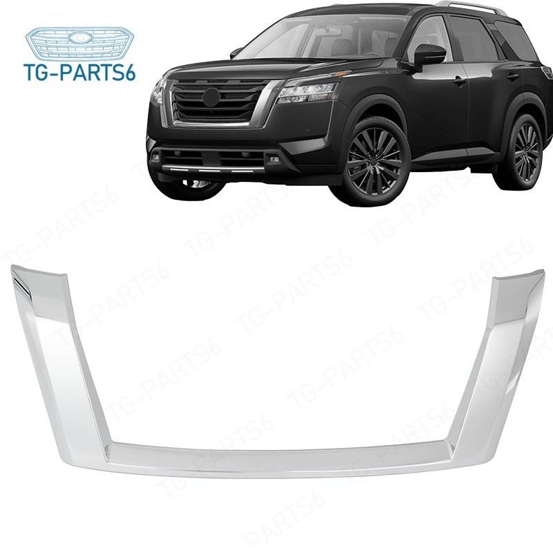 Fit 2022-2024 Nissan Pathfinder Front Bumper Upper Grille Chrome Molding Trim Fit 2022-2024 Nissan Pathfinder Front Bumper Upper Grille Chrome Molding Trim