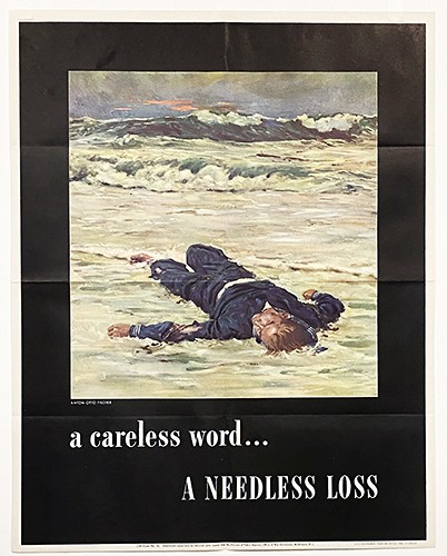 Original 1944 WWII Don\'t Talk Poster - A careless word - Fischer Original 1944 WWII Don\'t Talk Poster - A careless word - Fischer