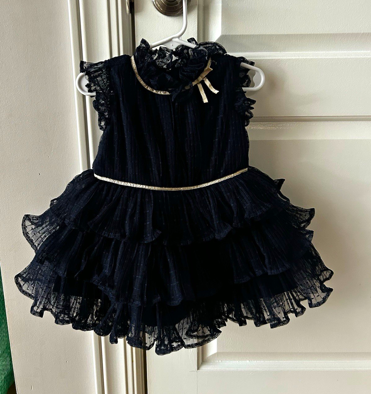 Janie and Jack Navy Tulle Ruffle Fit & Flare Dress Sleeveless 18-24M Janie and Jack Navy Tulle Ruffle Fit & Flare Dress Sleeveless 18-24M