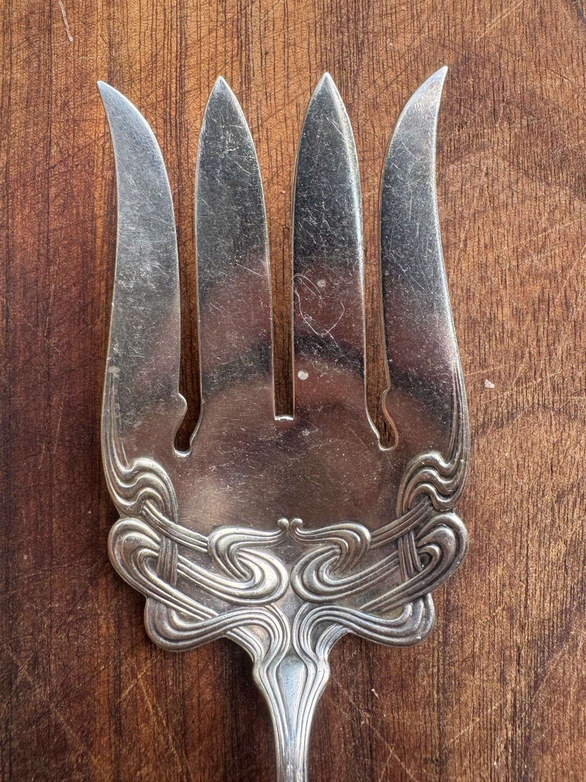 Durgin Shreve & Co Sterling Silver Art Nouveau Salad Serving Fork c1900 Antique
