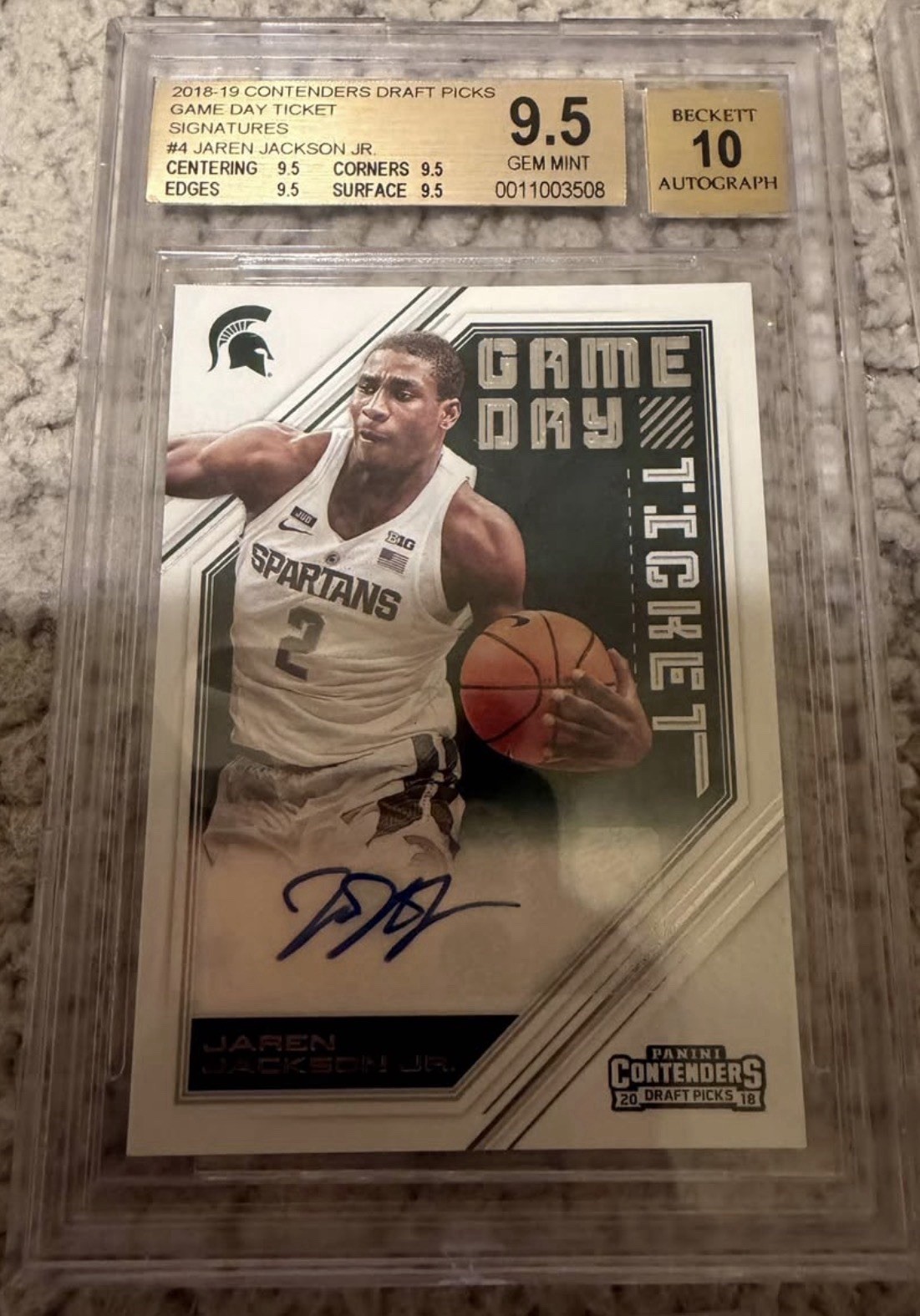 Panini 2018-19 Contenders Draft Picks Jaren Jackson Jr #4 Auto Panini 2018-19 Contenders Draft Picks Jaren Jackson Jr #4 Auto