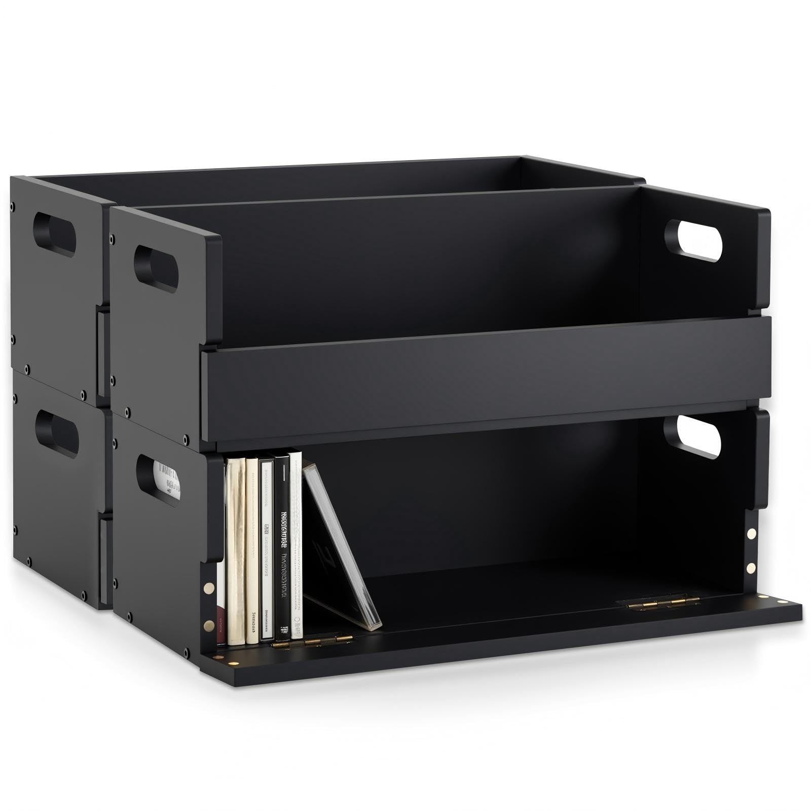 CroBlissful 4 Set Wooden CD/DVD Storage Box Holder Shelf Cassette Tape Display R CroBlissful 4 Set Wooden CD/DVD Storage Box Holder Shelf Cassette Tape Display R