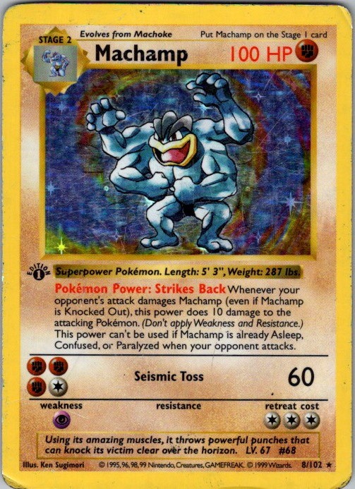 Machamp 1st Edition Holo Rare Deck Exclusives 008/102 NM