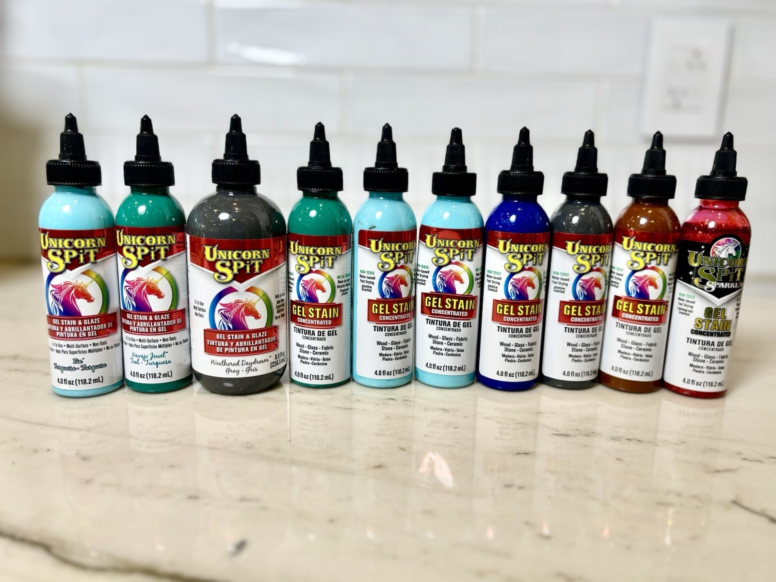 LOT of (10) Unicorn Spit Gel Stain & Glaze Concentrated Paint - 4 oz & 8 oz