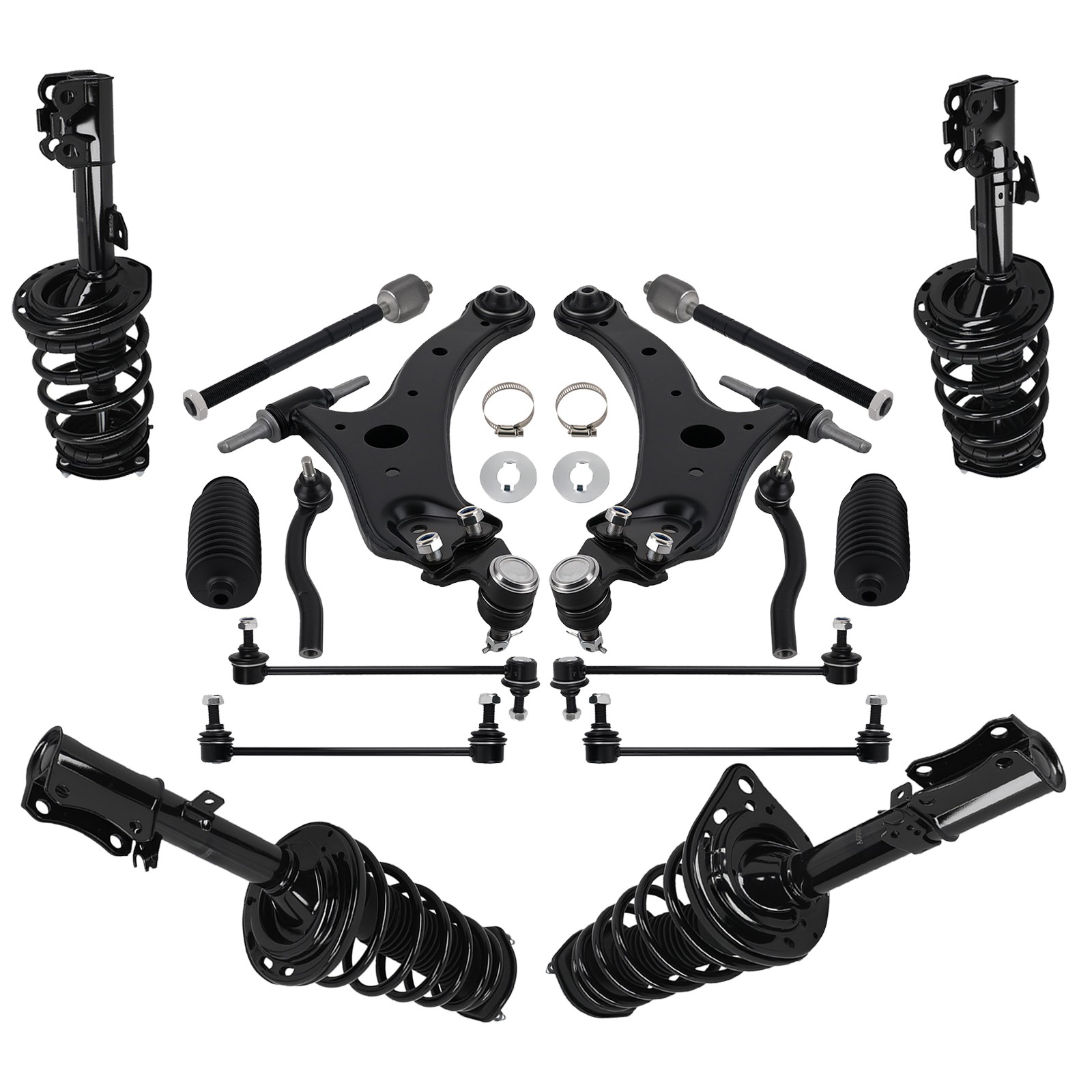 18pcs For Toyota Camry 2007-2011 Front Rear Struts Lower Control Arm Sway Bars