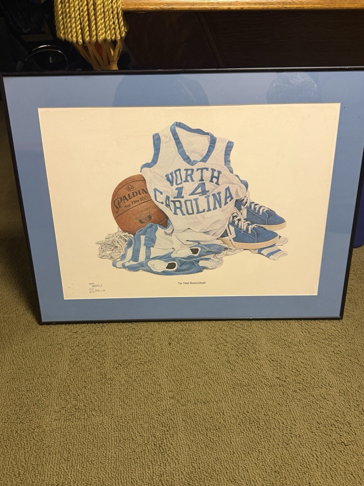 Steve Ford Signed North Carolina Tar Heel Basketball Print Steve Ford Signed North Carolina Tar Heel Basketball Print