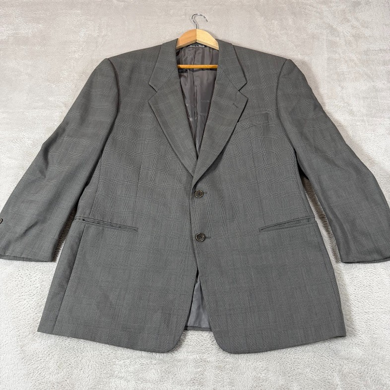 Vintage Mani Giorgio Armani Blazer Jacket Mens 42S Wool Glen Check Sport Coat Vintage Mani Giorgio Armani Blazer Jacket Mens 42S Wool Glen Check Sport Coat