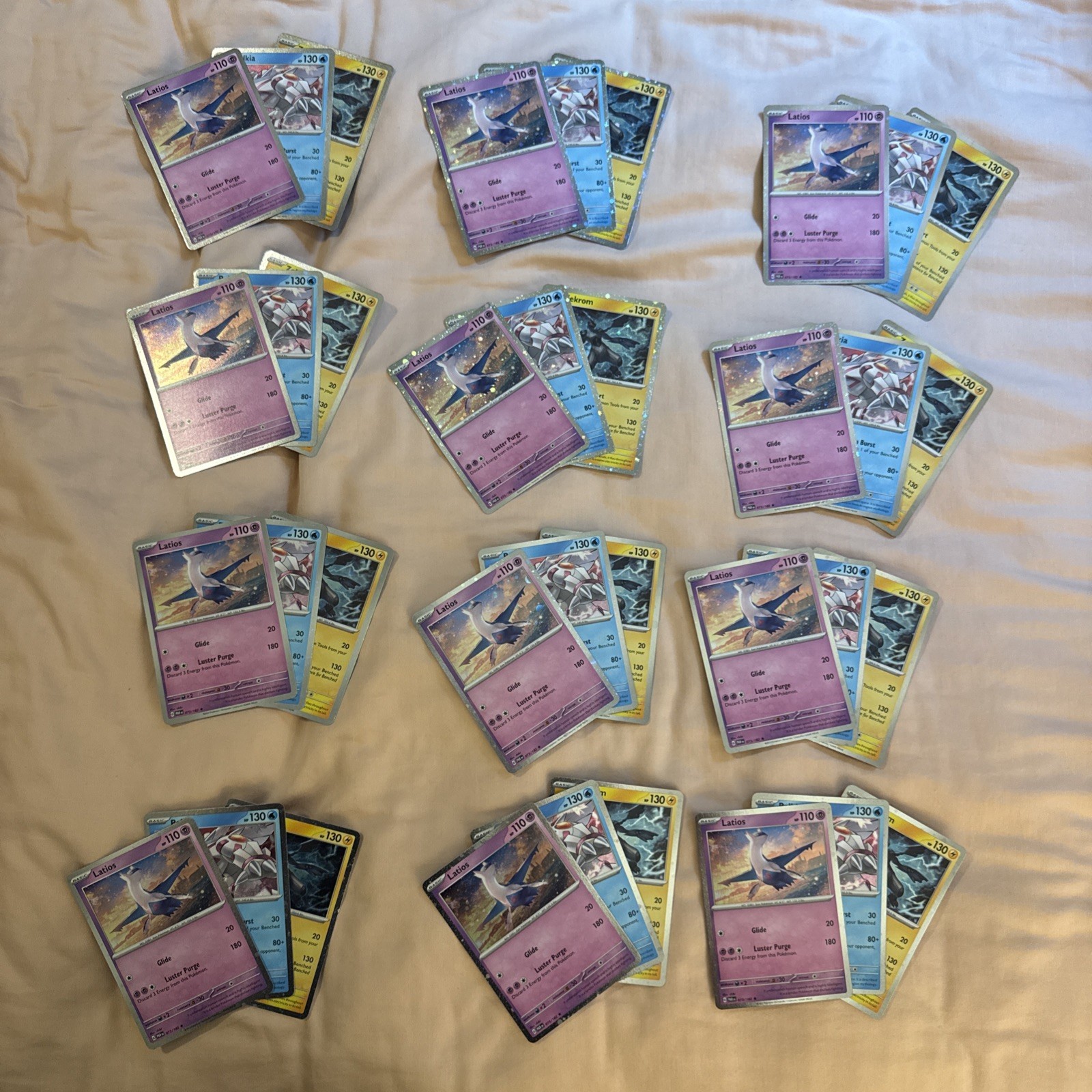 3x Pokémon Cosmo Holo Promo Cards Zekrom 066/182, Palkia 040/182, Latios 073/182