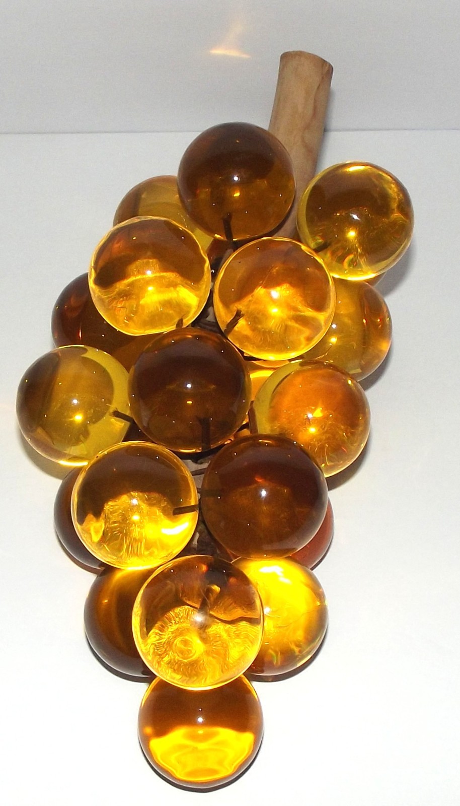Vintage Mid-Century Modern Amber Lucite Grape Cluster - 10\ Vintage Mid-Century Modern Amber Lucite Grape Cluster - 10\