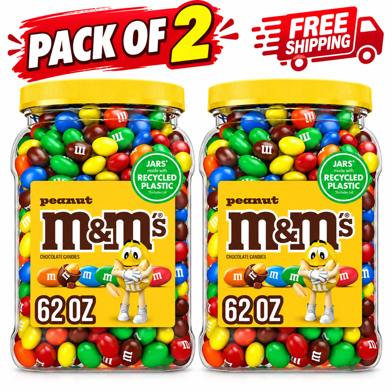 M&M's Pantry Size Peanut Chocolate Candy - 62oz ( 2 Packs )