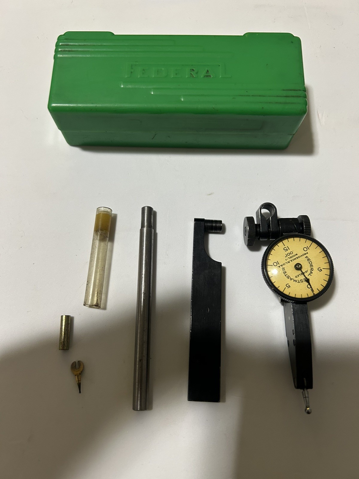 Vintage Federal Testmaster Jeweled Dial Test Indicator Model-l-0.001” 
