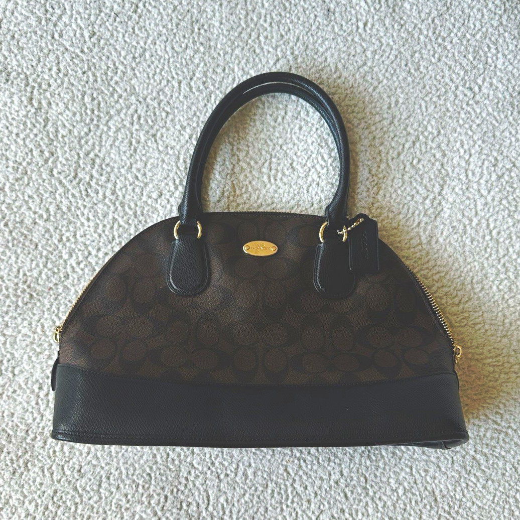 Coach Signature Logo Handle Bag Brown/Black