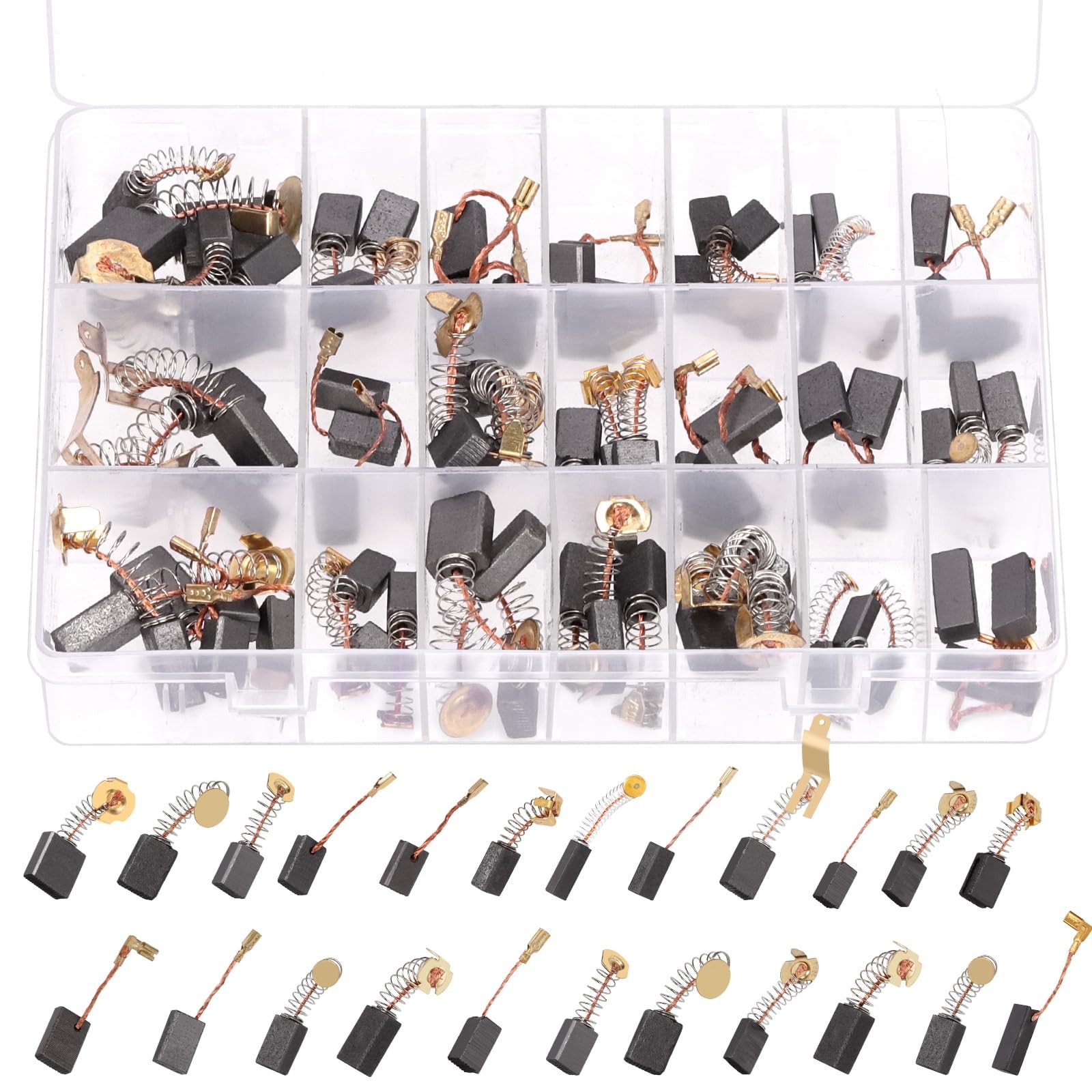 69Pcs Electric Motor Carbon Brushes 23 Different Sizes Carbon Brush Motor Car...