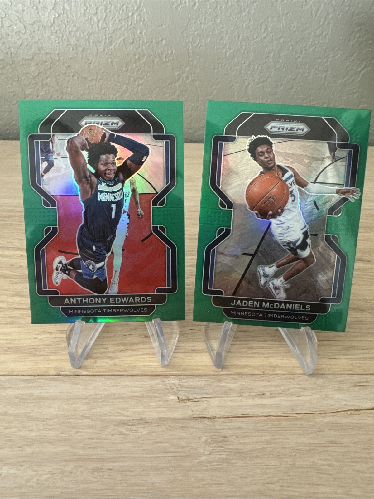 2021-22 Prizm Anthony Edwatds +McDaniels Sp Green Parallel Refractor 2 Card Lot