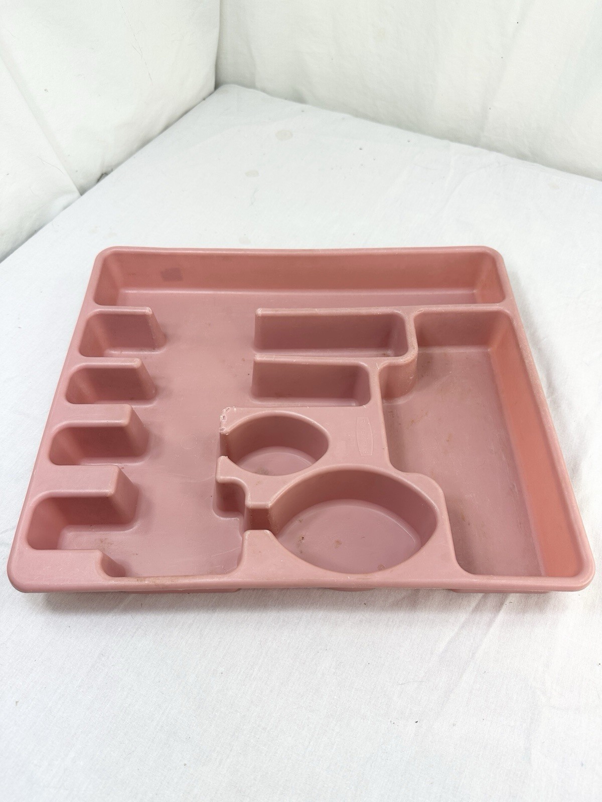 Vtg Rubbermaid Flatware Tray Holder Pink Silverware Drawer Utensil Organizer FSh