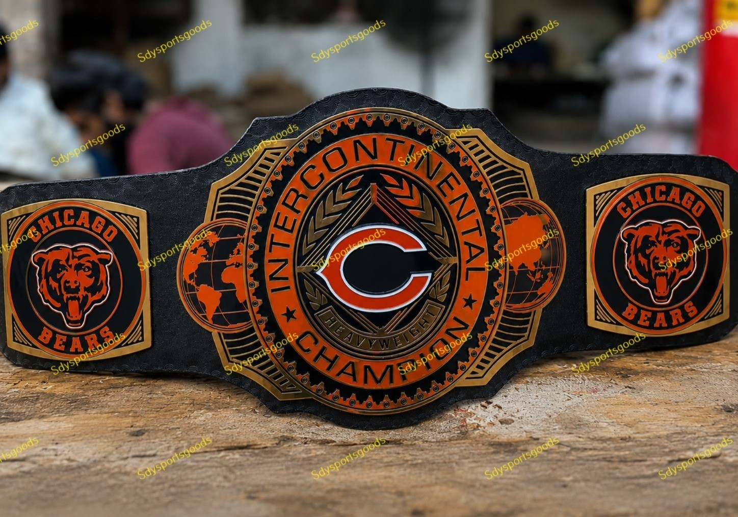 Custom Chicago Bears Championship Belt Replica Title Adult size 4mm Brass Custom Chicago Bears Championship Belt Replica Title Adult size 4mm Brass