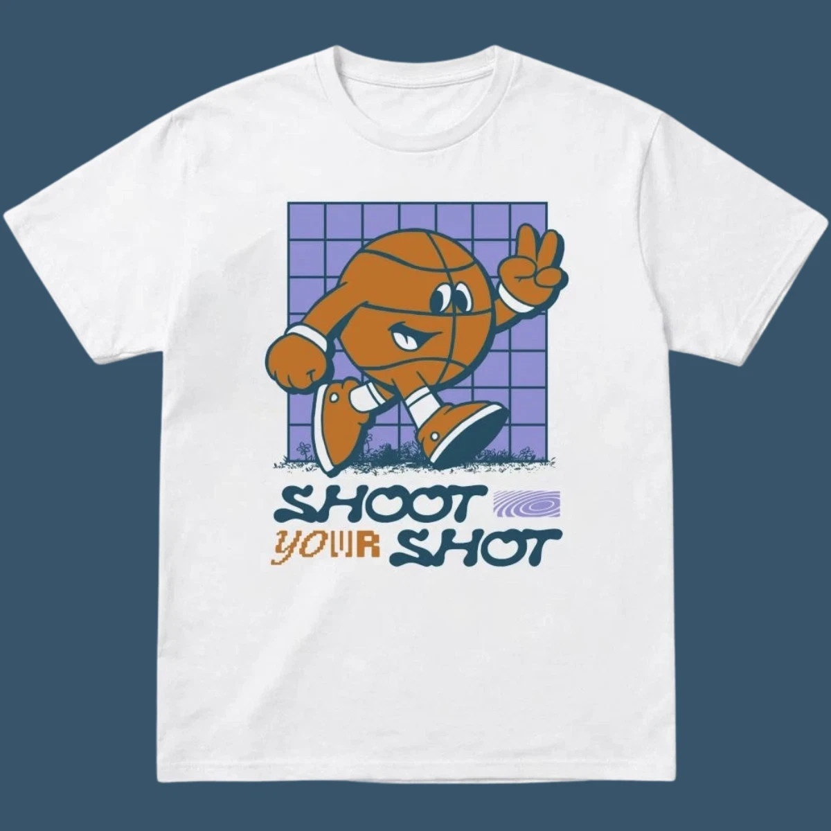 Shoot Your Shot Basketball Retro Cartoon Grid T-Shirt Fan Made