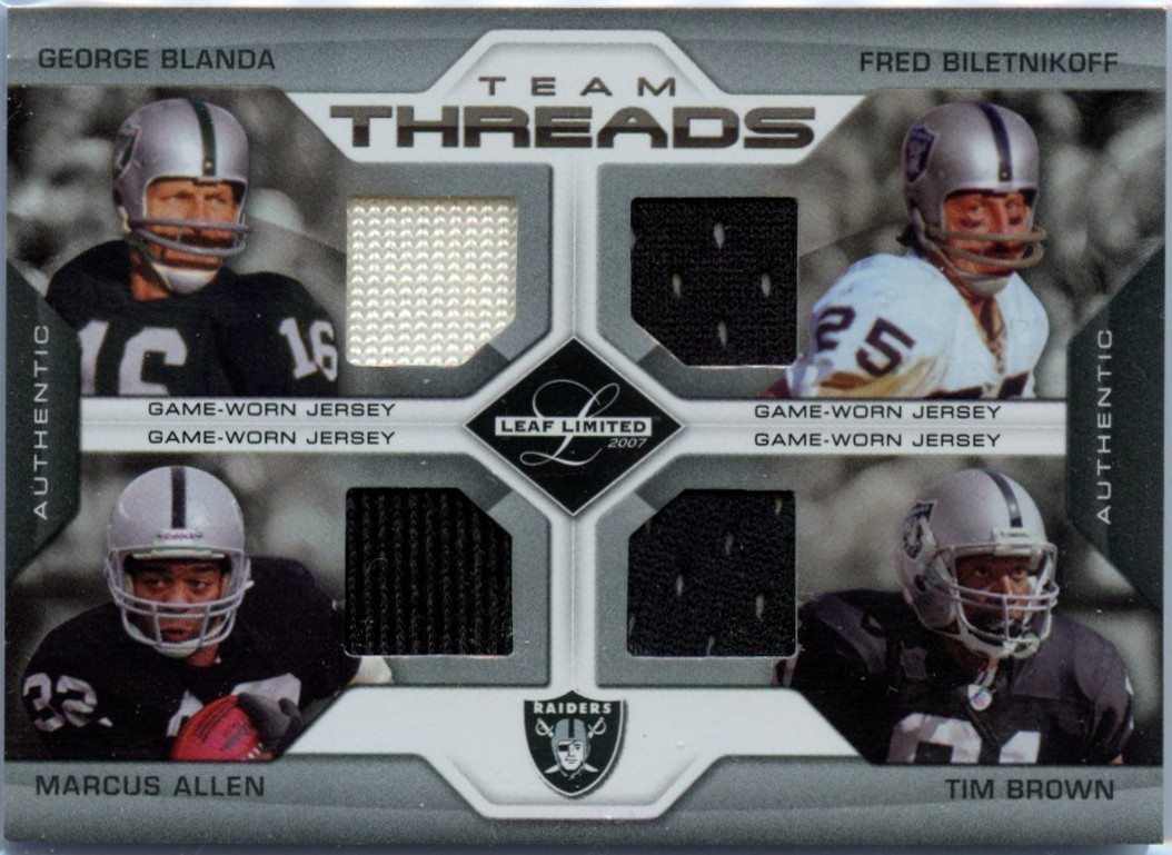 BLANDA BILETNIKOFF ALLEN BROWN 2007 LIMITED TEAM GAME USED PATCH JERSEY # 81/100