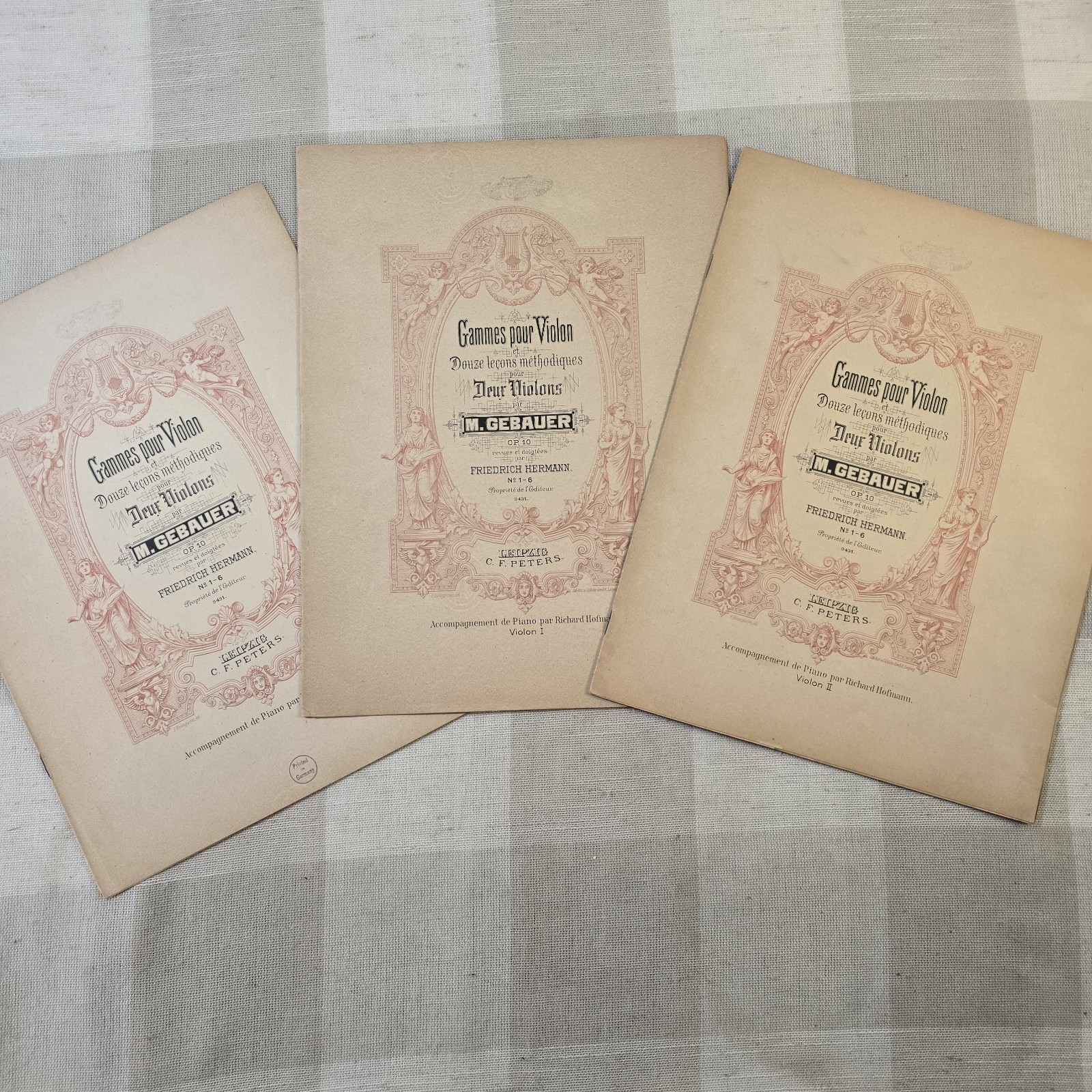 Antique Music Books Violin Scales ~ Gammes Pour Violon Vol. 1-2 & Piano Accomp.