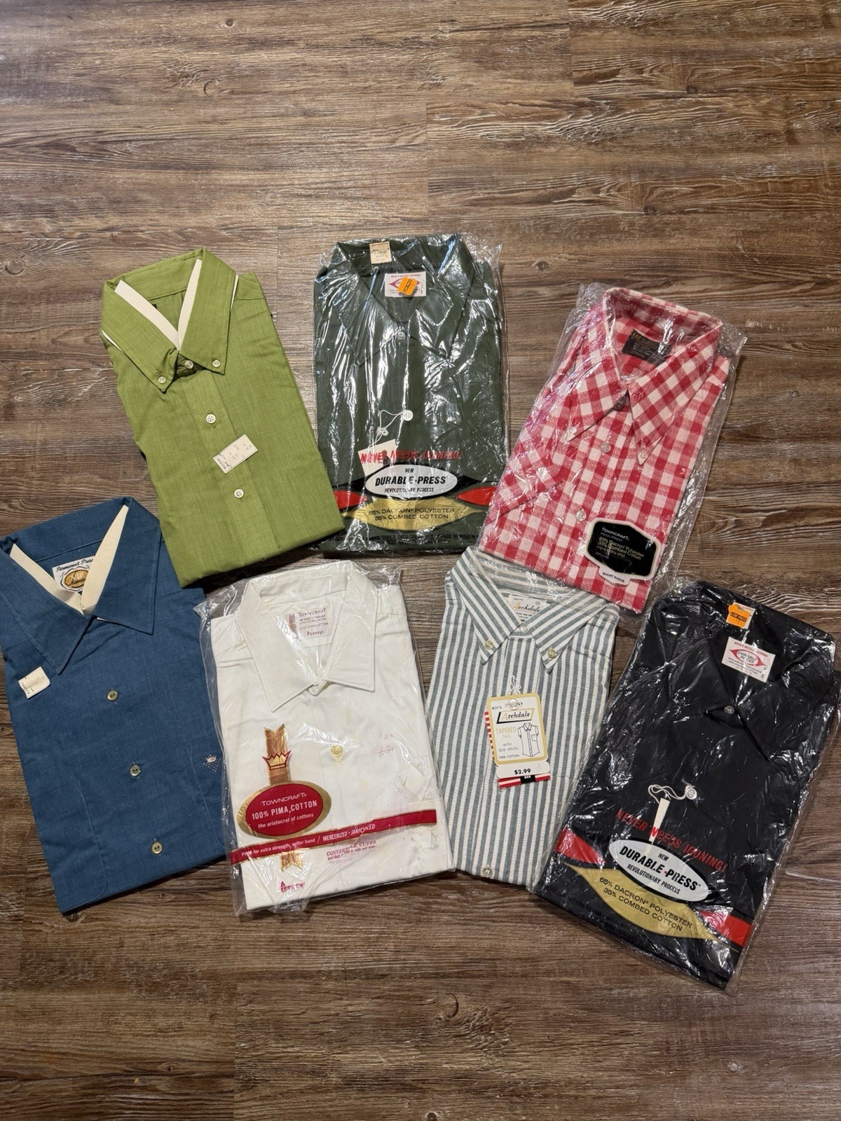Vintage Deadstock 60s 70s Button Up Shirts Towncraft Penney’s Archdale Lot Of 7