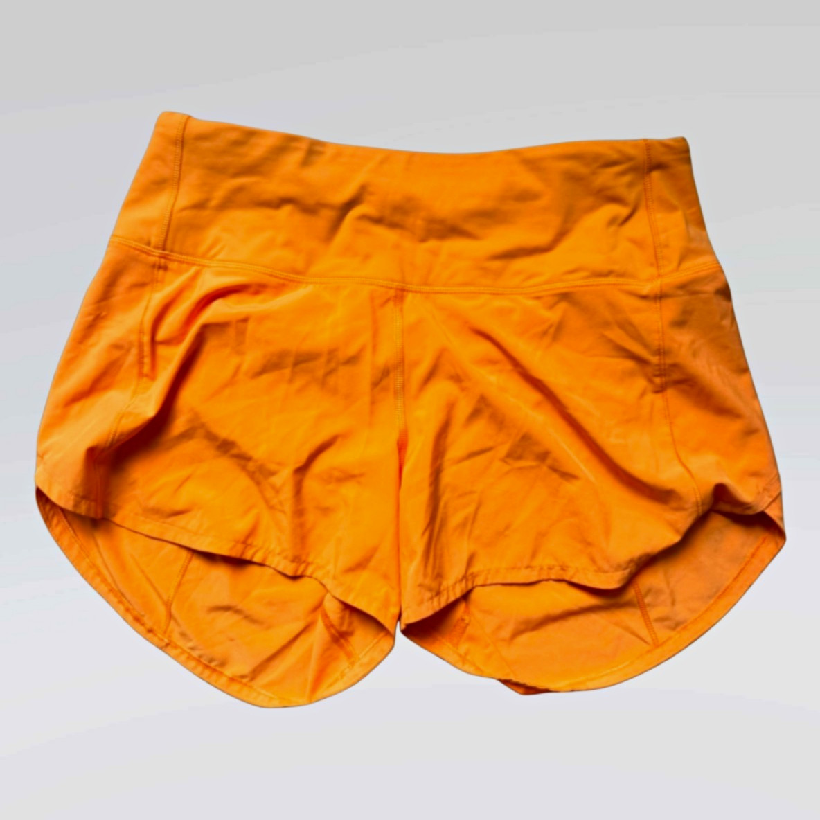 Lululemon Women’s Orange Solid Running & Jogging Shorts Zip Lightweight Elastic