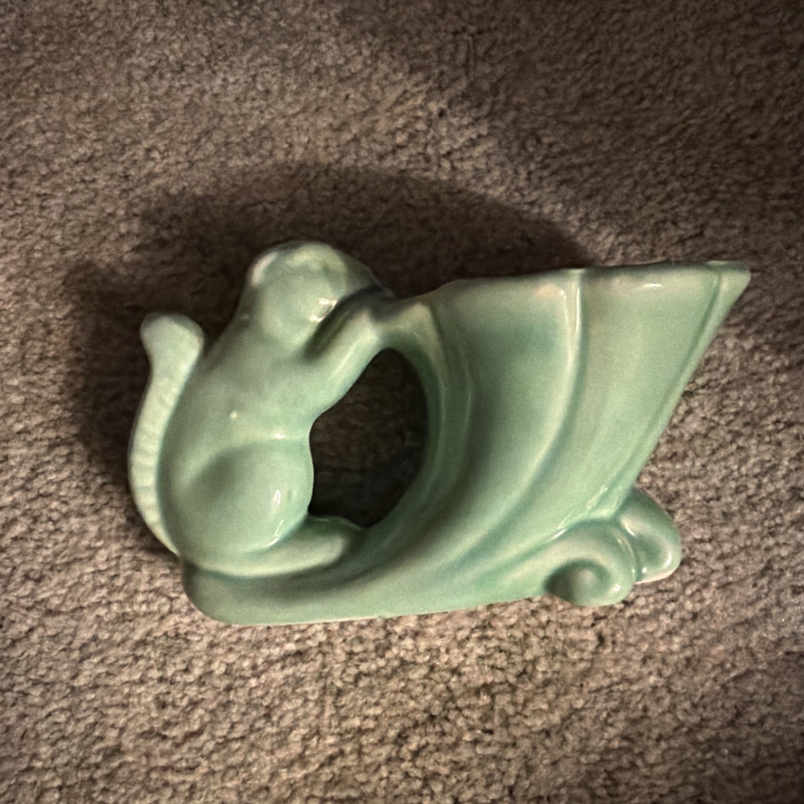 Vintage 1940s McCoy Squirrel Planter Green Sage Lime Cornucopia Pottery Vintage 1940s McCoy Squirrel Planter Green Sage Lime Cornucopia Pottery