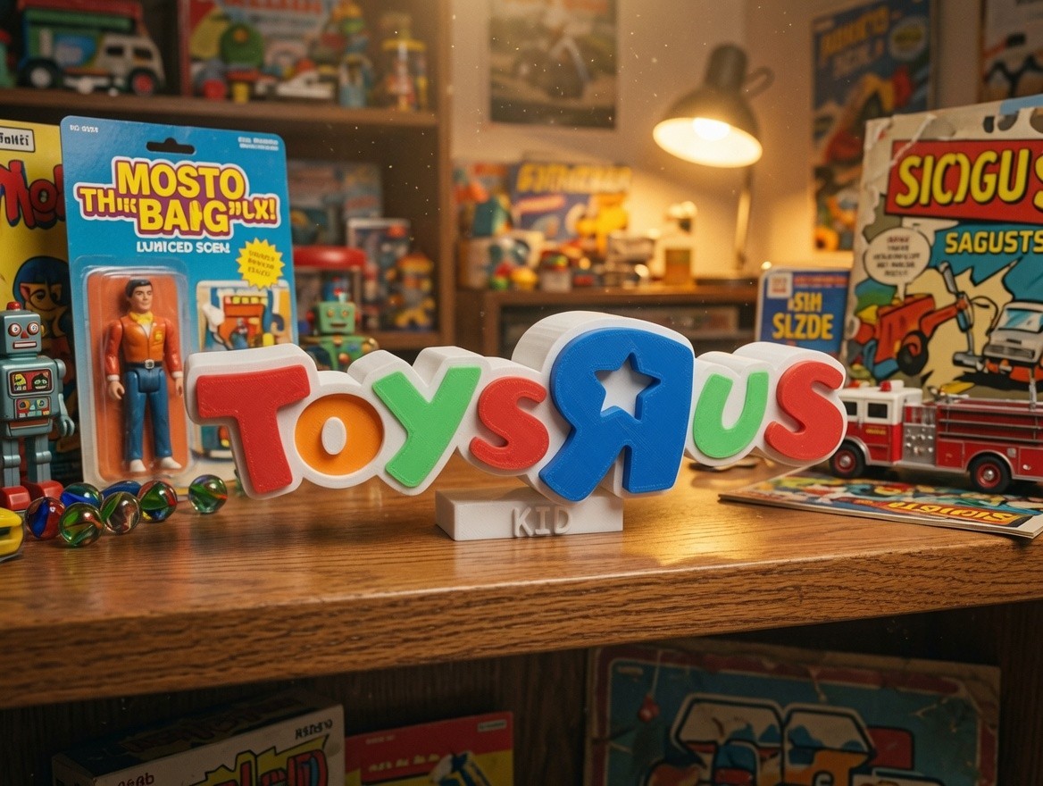 Toys R Us Toy Store Style Logo Desk Shelf Art Retro Toy Store Nostalgia