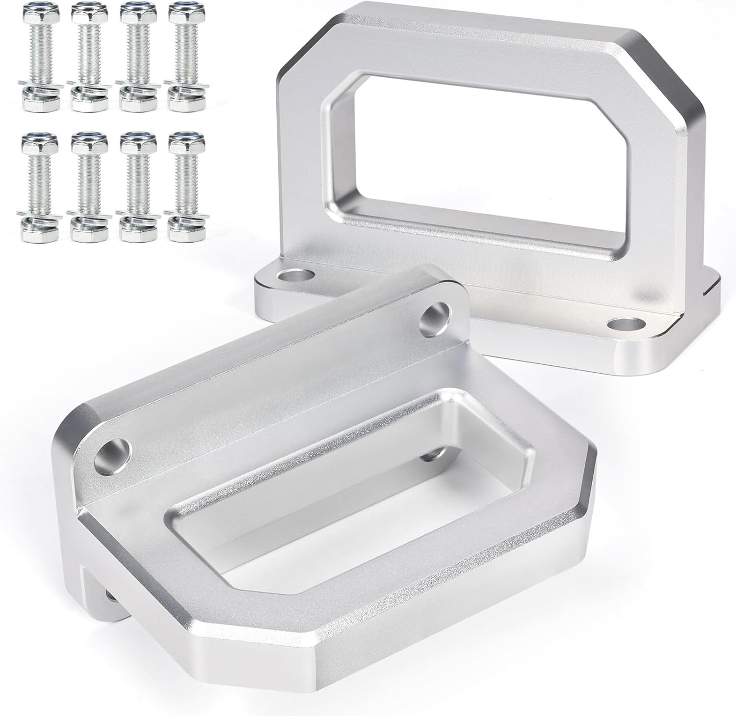2Pcs Front Tow Hooks Recover Point for RAM 2500/3500 13-18, Silver | CNC Billet 2Pcs Front Tow Hooks Recover Point for RAM 2500/3500 13-18, Silver | CNC Billet