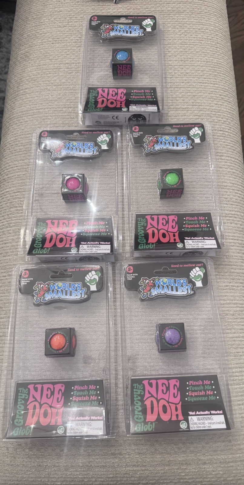 World\'s Smallest NeeDoh Groovy Glob Complete Set 5 Colors RARE HTF NEW Sealed World\'s Smallest NeeDoh Groovy Glob Complete Set 5 Colors RARE HTF NEW Sealed
