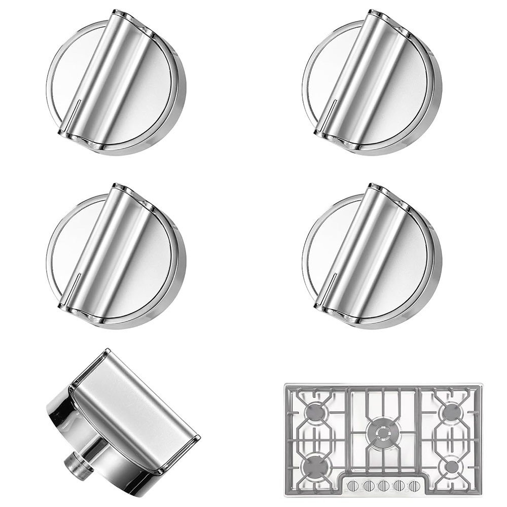 5X For Whirlpool Range W10594481 & W10818230 Compatible Silver Burner Knob US