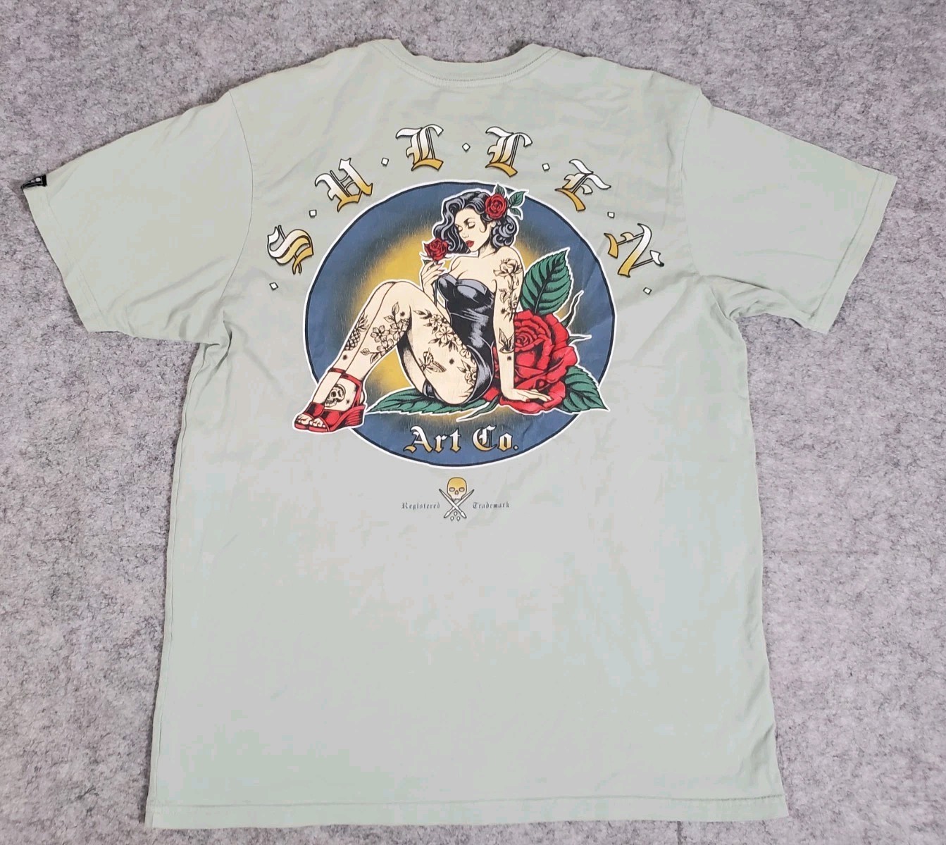 Sullen Art Collective Shirt Large Buckle Exclusive Green Tattoo Graphic Tee Mens