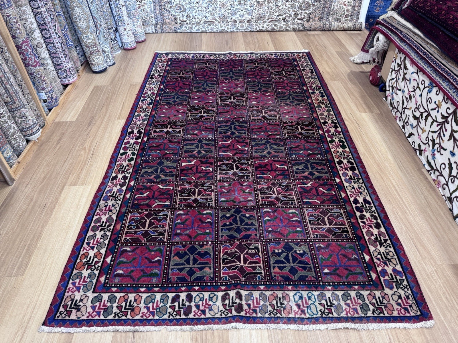 Oriental  handmade knotted carpet Rug Afghan Tribal Chobi Wool 270x153