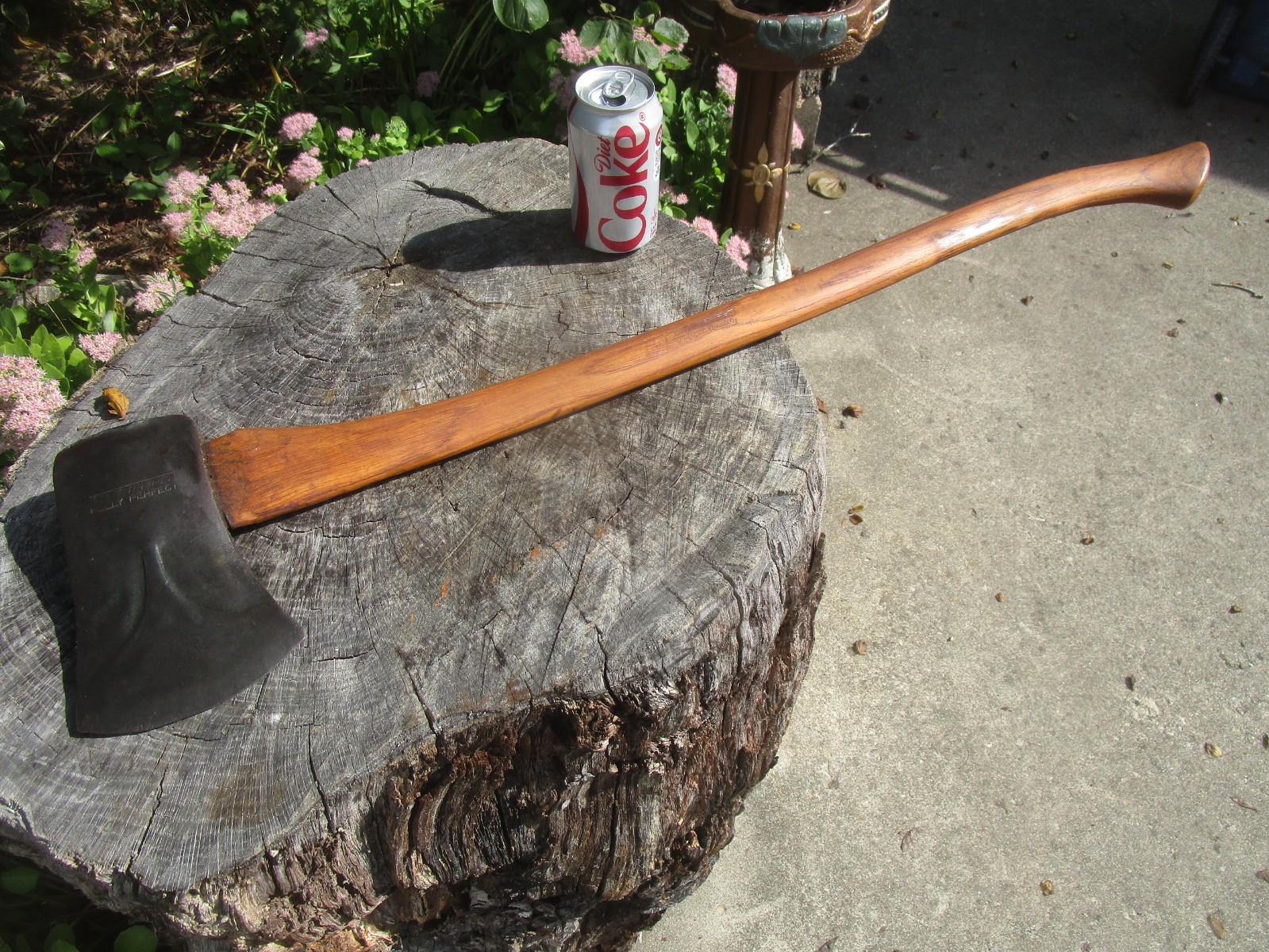 Vintage TRUE TEMPER KELLY PERFECT Axe Reinforced Cheeks Original Hardwood Handle