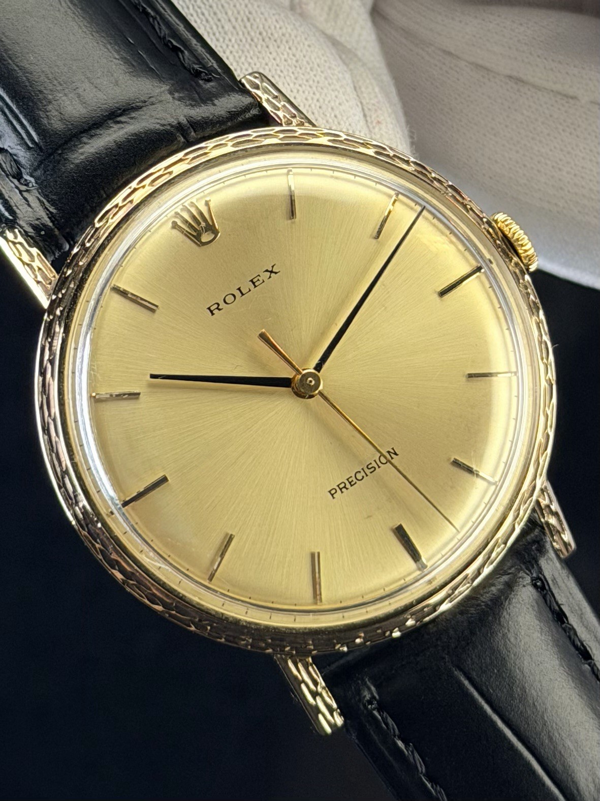 (9ct Gold) Rolex Gents Art Deco Manual Wound Vintage Antique Watch Working 34mm