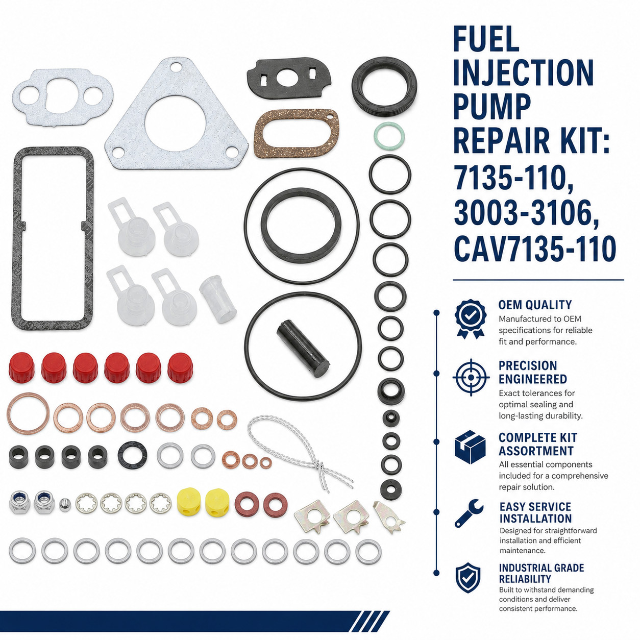 CAV7135-110 Fuel Injector Pump Seal Kit Fits Massey Ferguson Fits Perkins CAV7135-110 Fuel Injector Pump Seal Kit Fits Massey Ferguson Fits Perkins