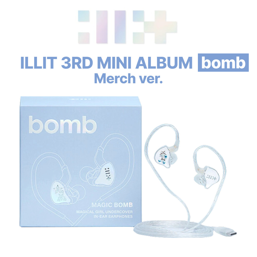 ILLIT 3rd Mini Album \'bomb\' Merch ver Full Set CD Earphone Korea K-POP