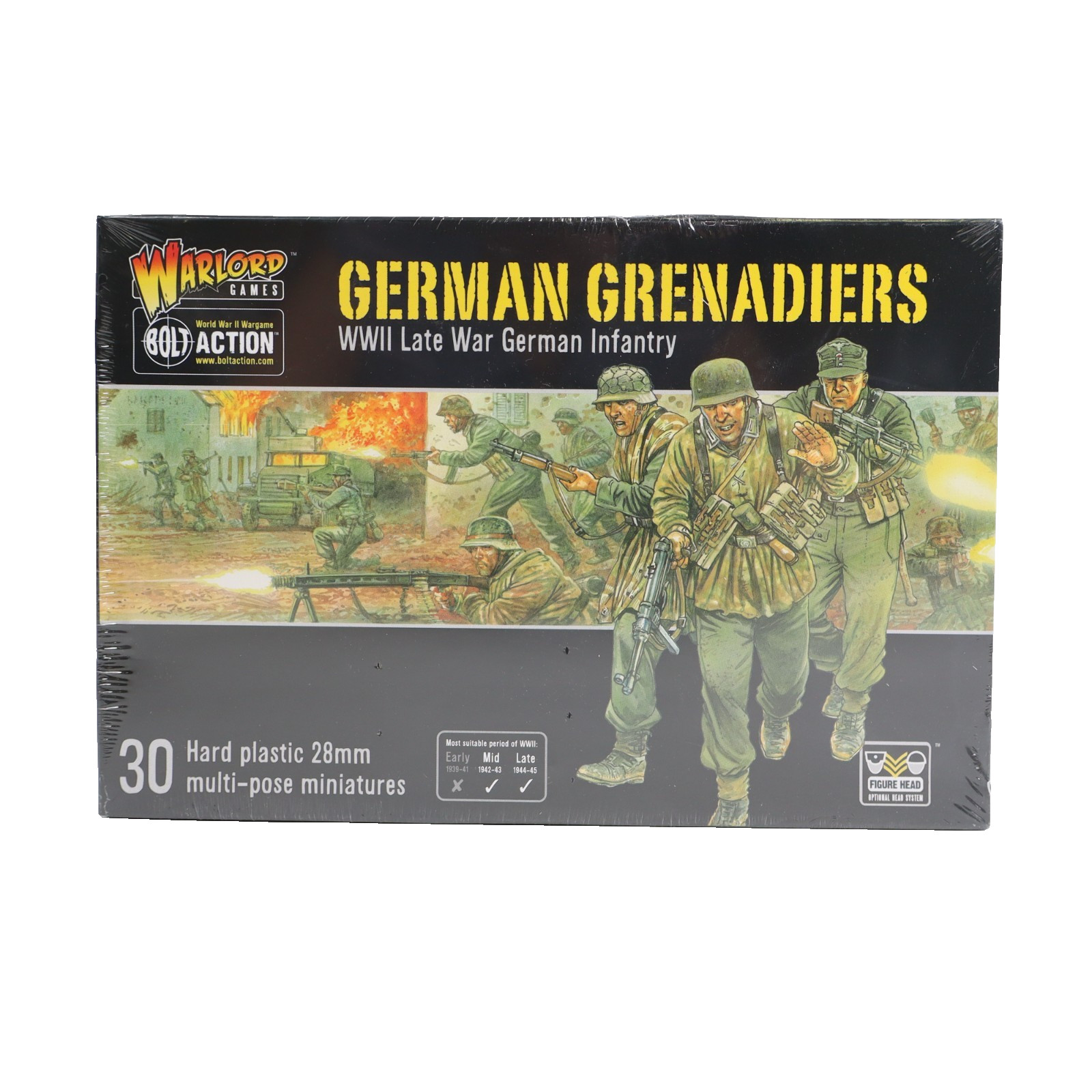 Bolt Action WWII Late War German Grenadiers 30 Hard Plastic 28mm Multipose Model