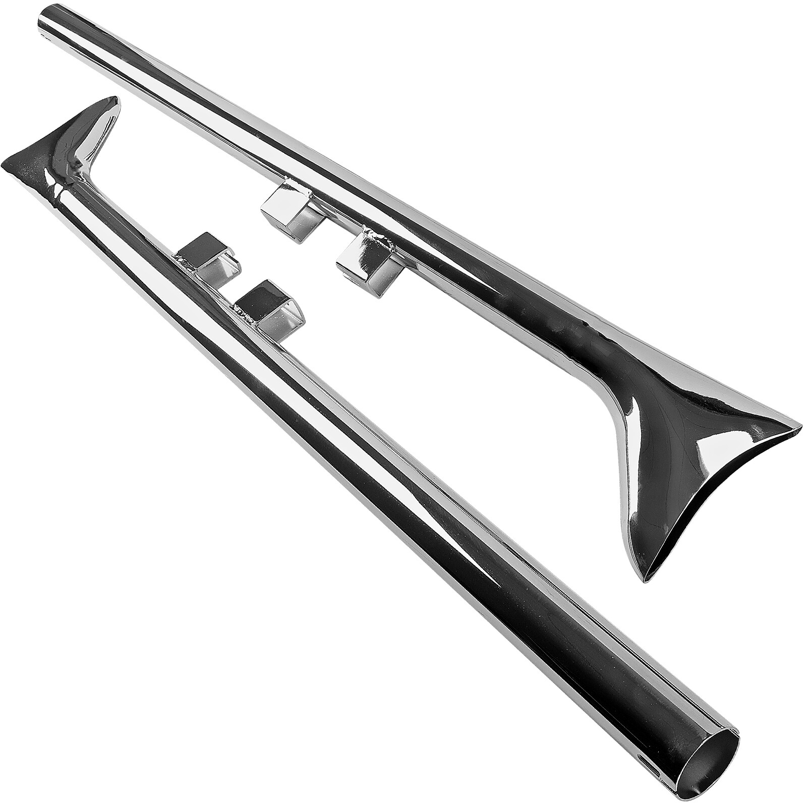 For Harley Touring Road King 1995-2016 Chrome 39” Fishtail Exhaust Pipe Slip Ons
