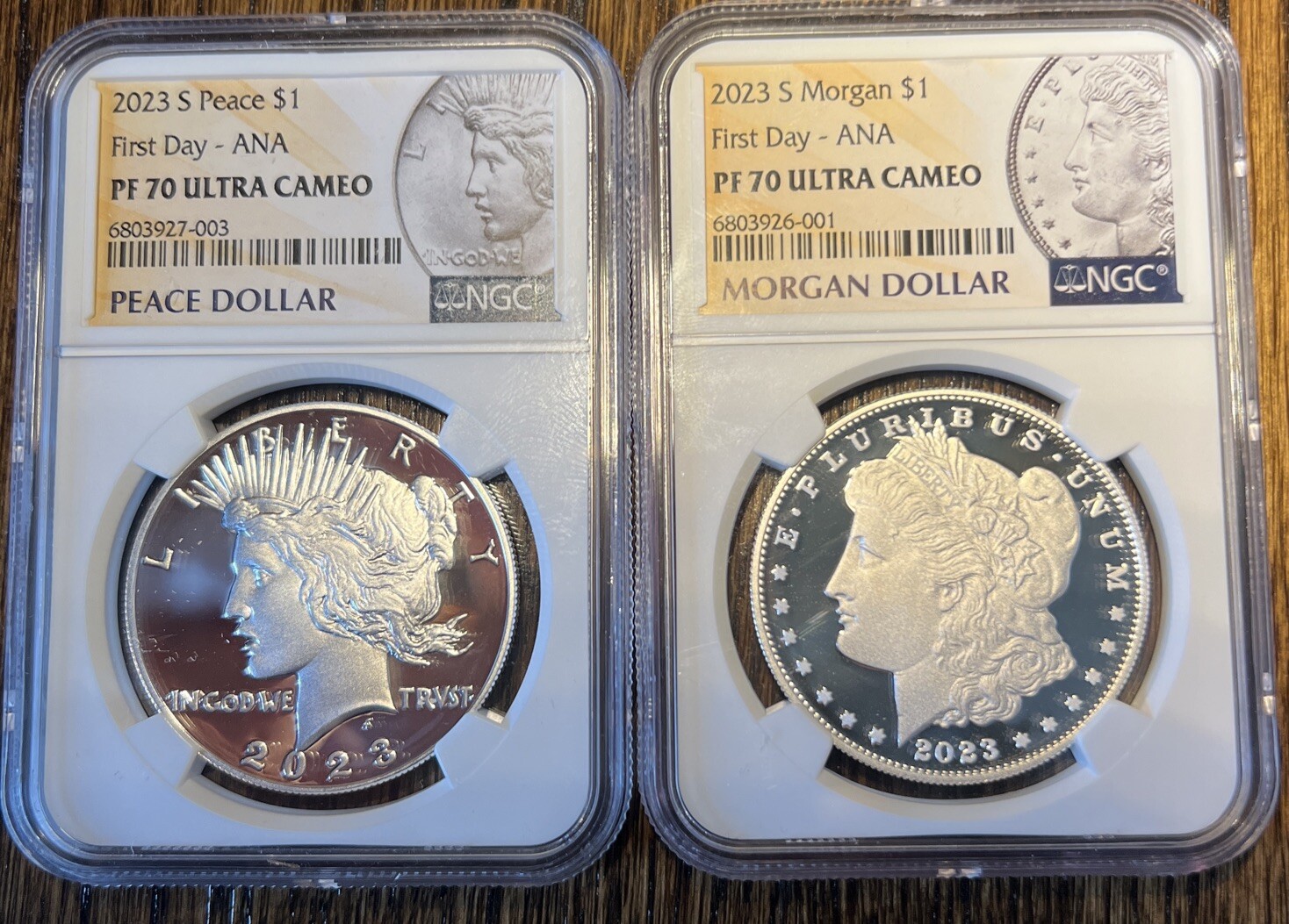 2023 S Morgan / Peace NGC PF70 FIRST DAY ANA Label Silver Dollar 2023 S Morgan / Peace NGC PF70 FIRST DAY ANA Label Silver Dollar