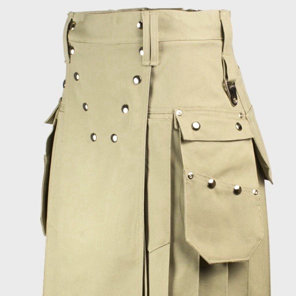Vintage 2004 Utilikilts Workman Kilt Beige Cotton Twill Unisex Adult Size M 32