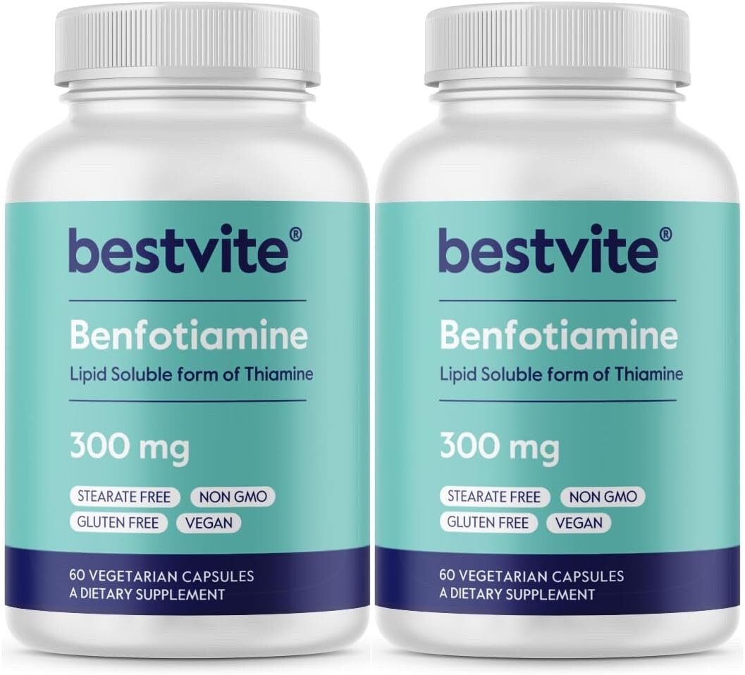 Bestvite Benfotiamine 300mg (120 Vegetarian Capsules) (2-Pack)-No Stearates Bestvite Benfotiamine 300mg (120 Vegetarian Capsules) (2-Pack)-No Stearates