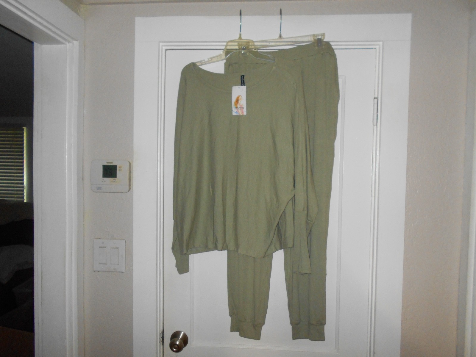 Pretty Garden Fashionable Green Elastic Waist Top & Pants Outfit Size XLarge