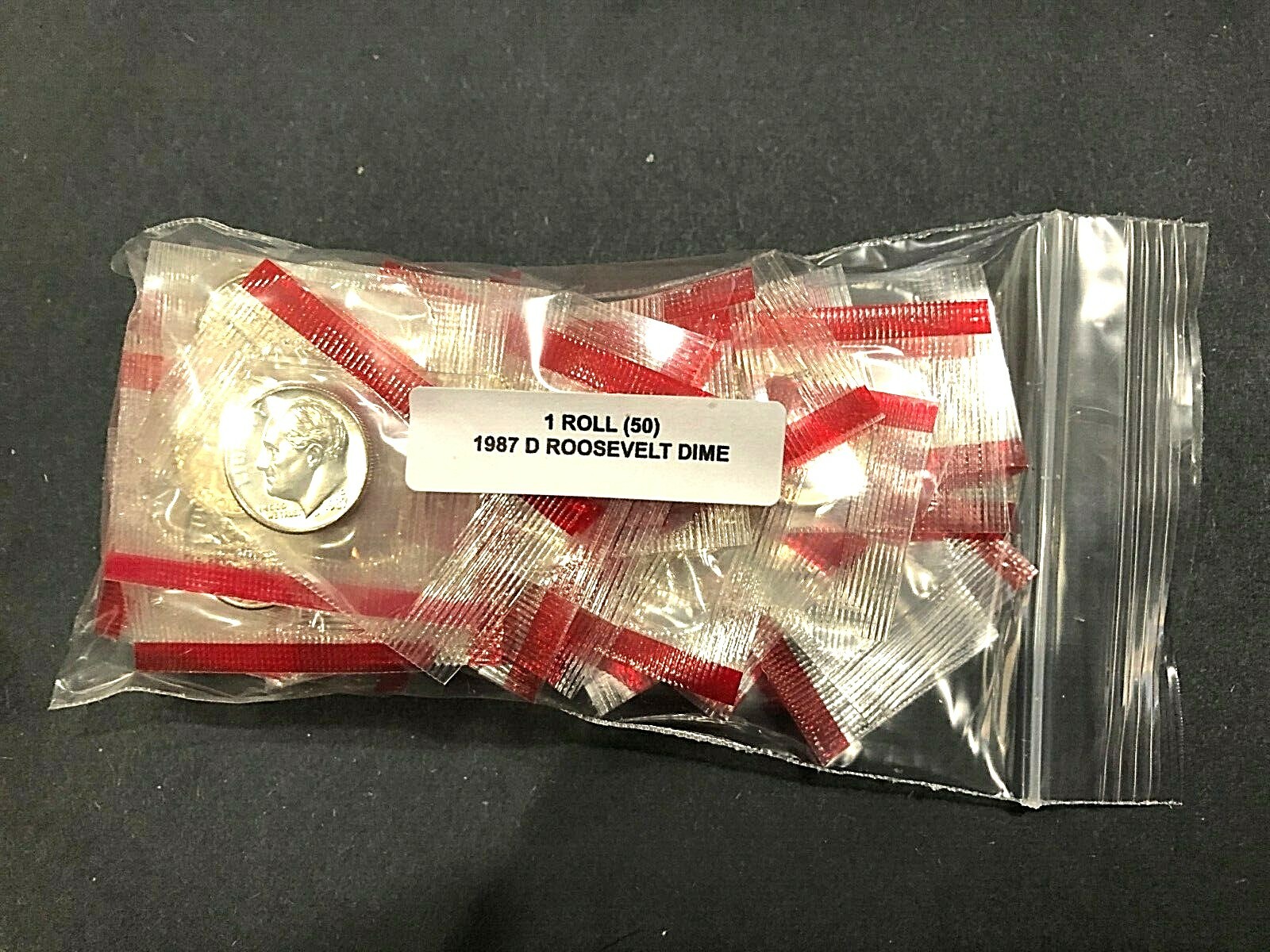 ROLL 1987 D Roosevelt Dime (50) In Mint Cello