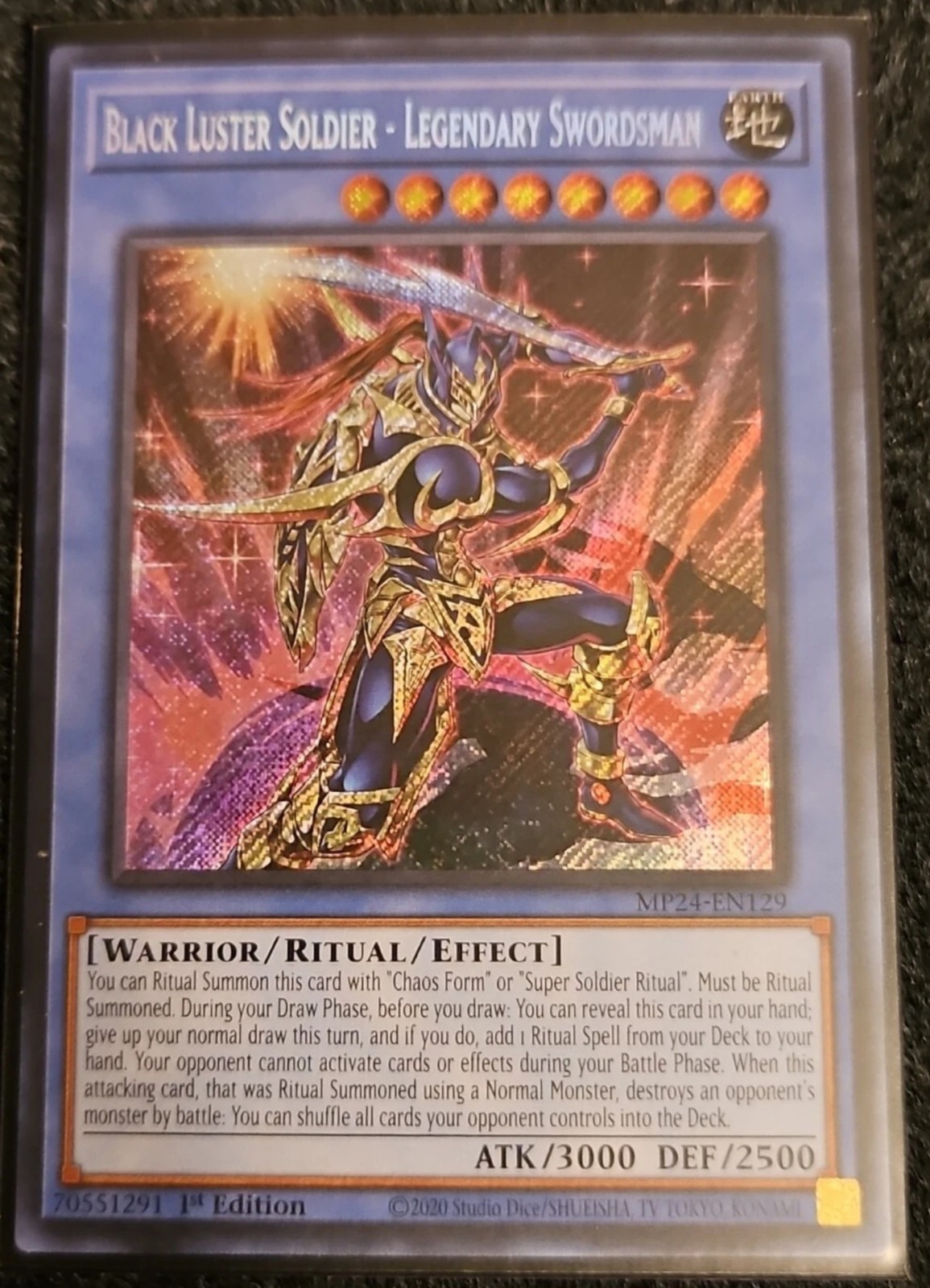 Yugioh Black Luster Soldier Legendary Swordsman MP24 Secret Rare 1st Edition NM